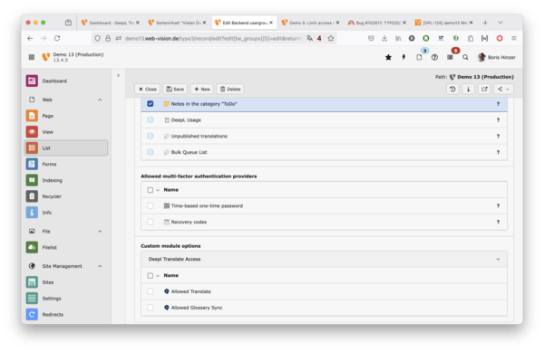 Disallow user access to DeepL translations